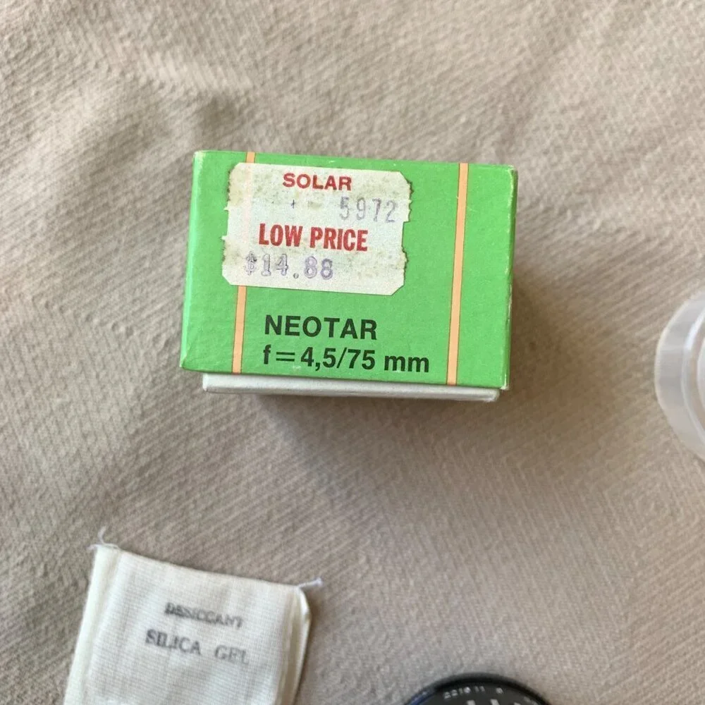 Neotar 75mm f 4.5 Japan Lens in Original Box